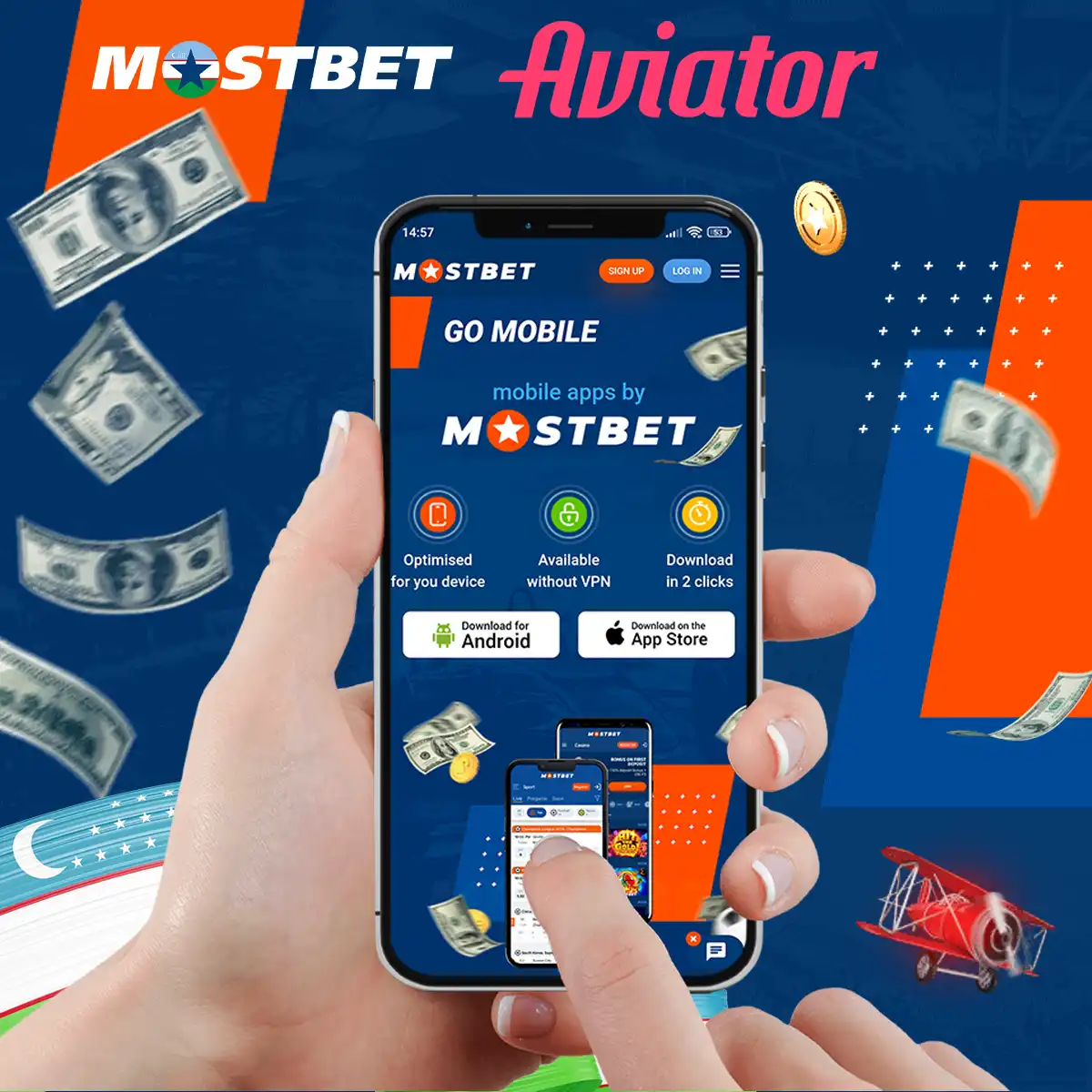 Mostbet ilovasini yuklab oling va telefoningizdan Aviator oʻynang