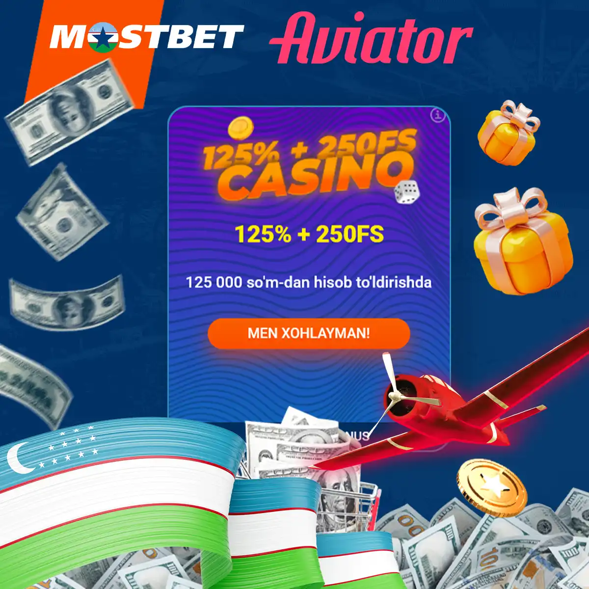 Mostbet-da siz o'yin aviatori uchun bonus olishingiz mumkin