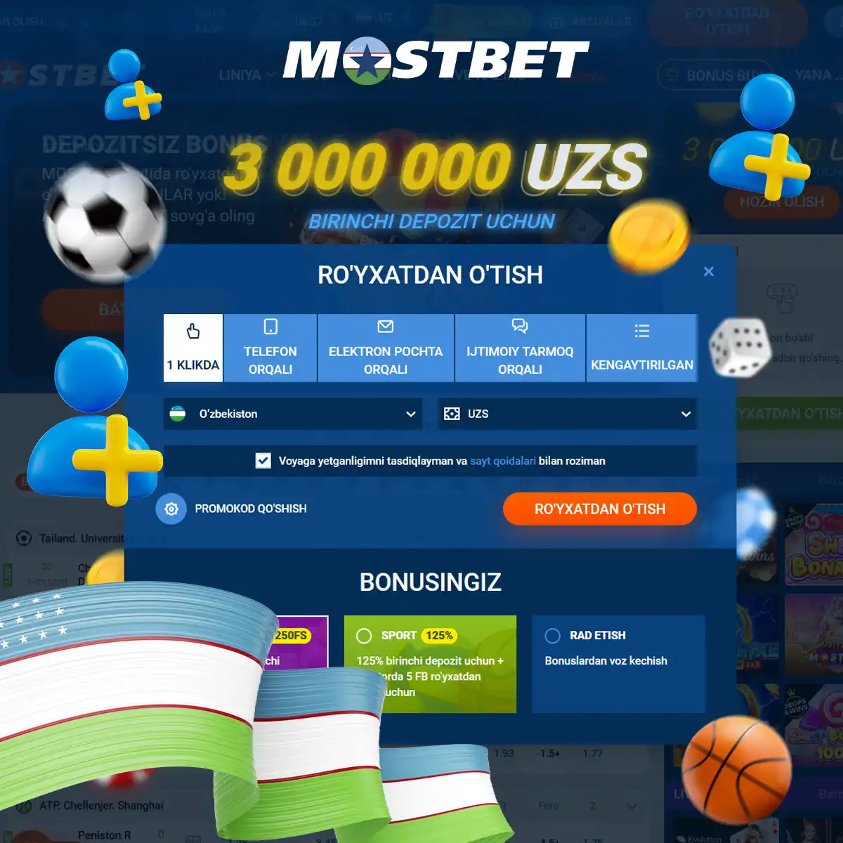 Mostbet O'zbekistonda ro'yxatdan o'tish jarayoni