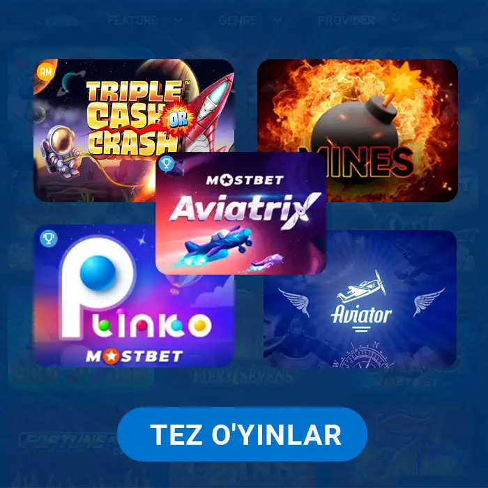 Mostbet kazinosida har qanday lazzat uchun tezkor o'yinlar
